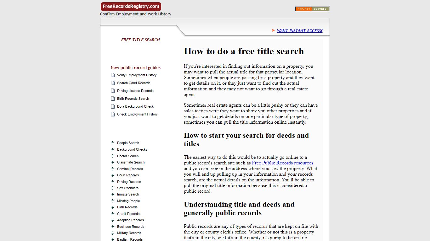 Free title search